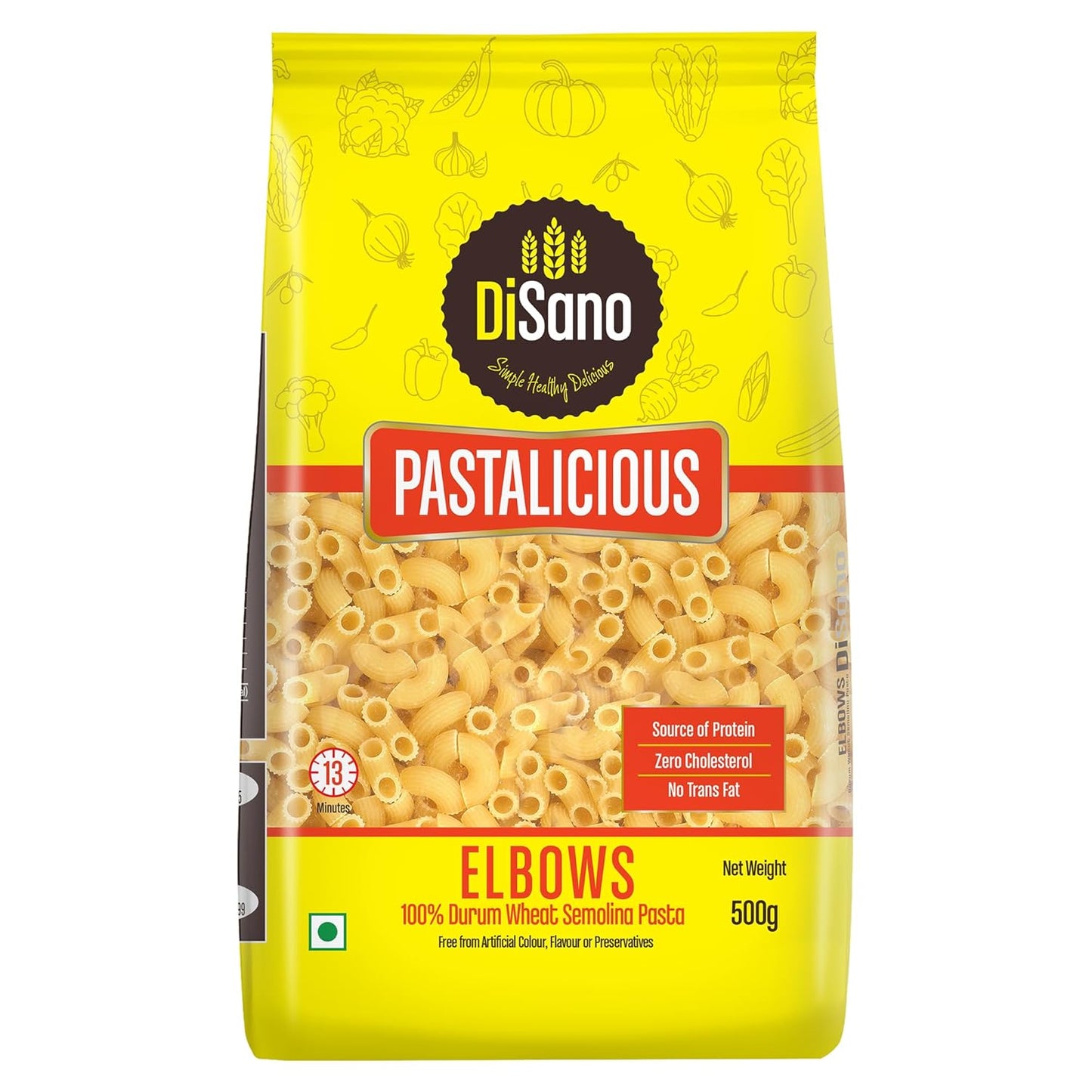DISANO Elbows Pasta,500gm,100% Durum Wheat,No Maida,High Protein & Fiber