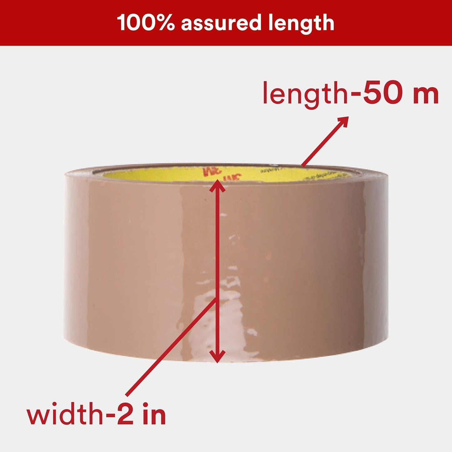 Scotch 3M BOPP Packaging Brown Tape (Tan) | 48mm x 50 Meter | Pack of 2 | for Packaging, Decorating and DIY