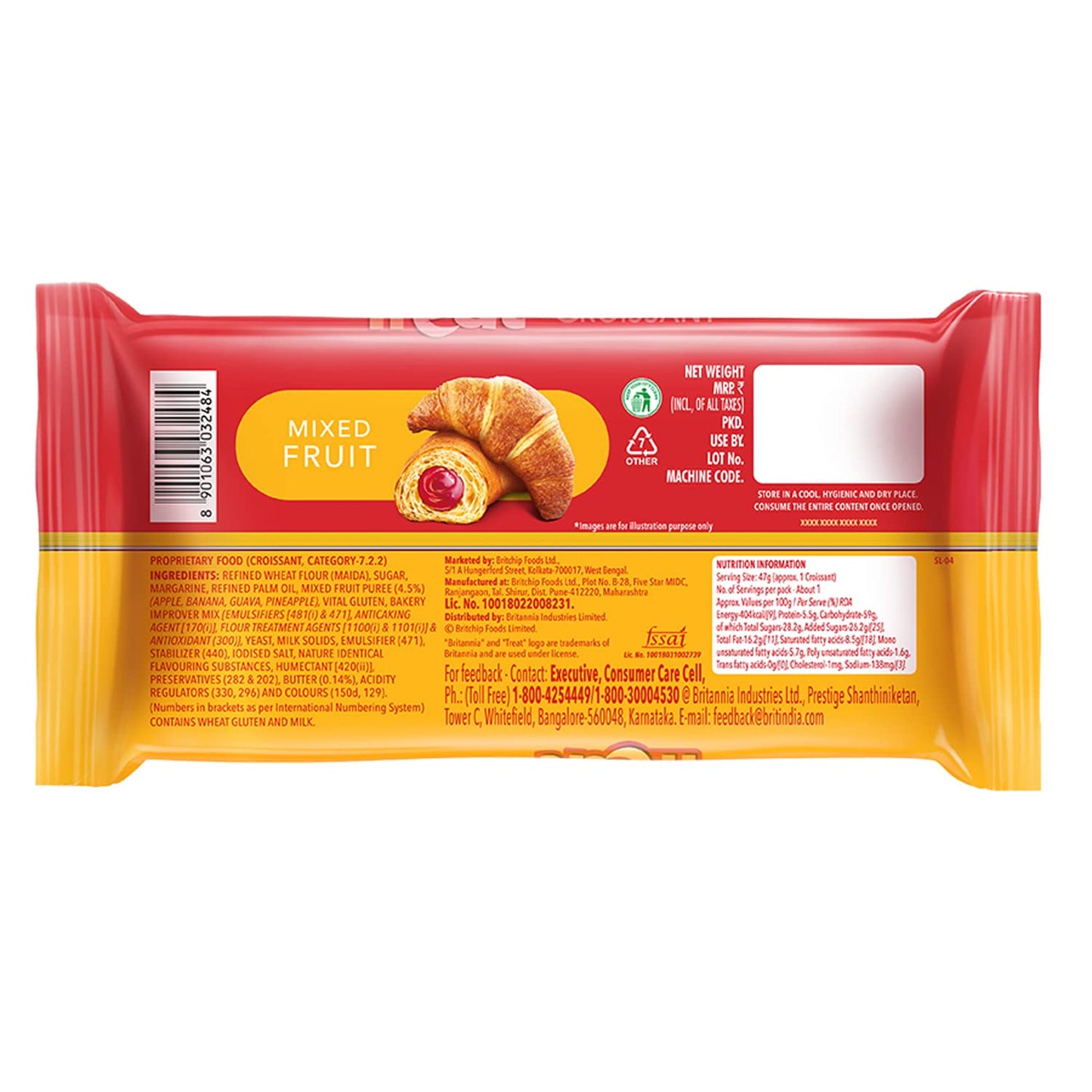 Britannia Treat Mixed Fruit Croissant 47 g