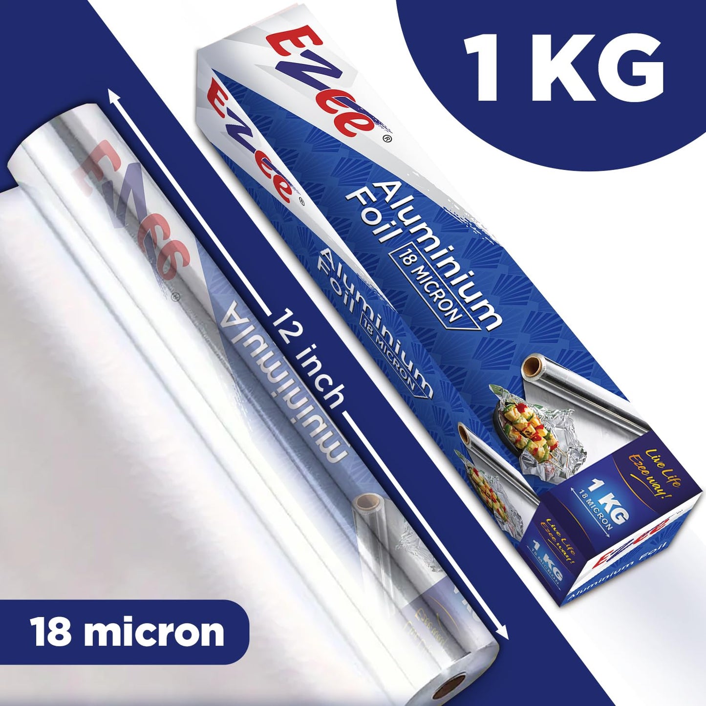 Ezee Aluminium Foil 1KG 18 Micron