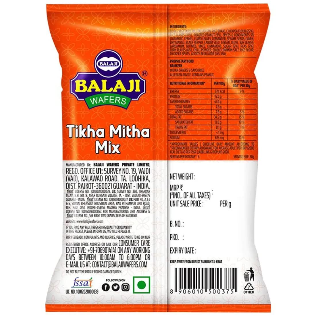 BALAJI TIKHA MITHA MIX 60G