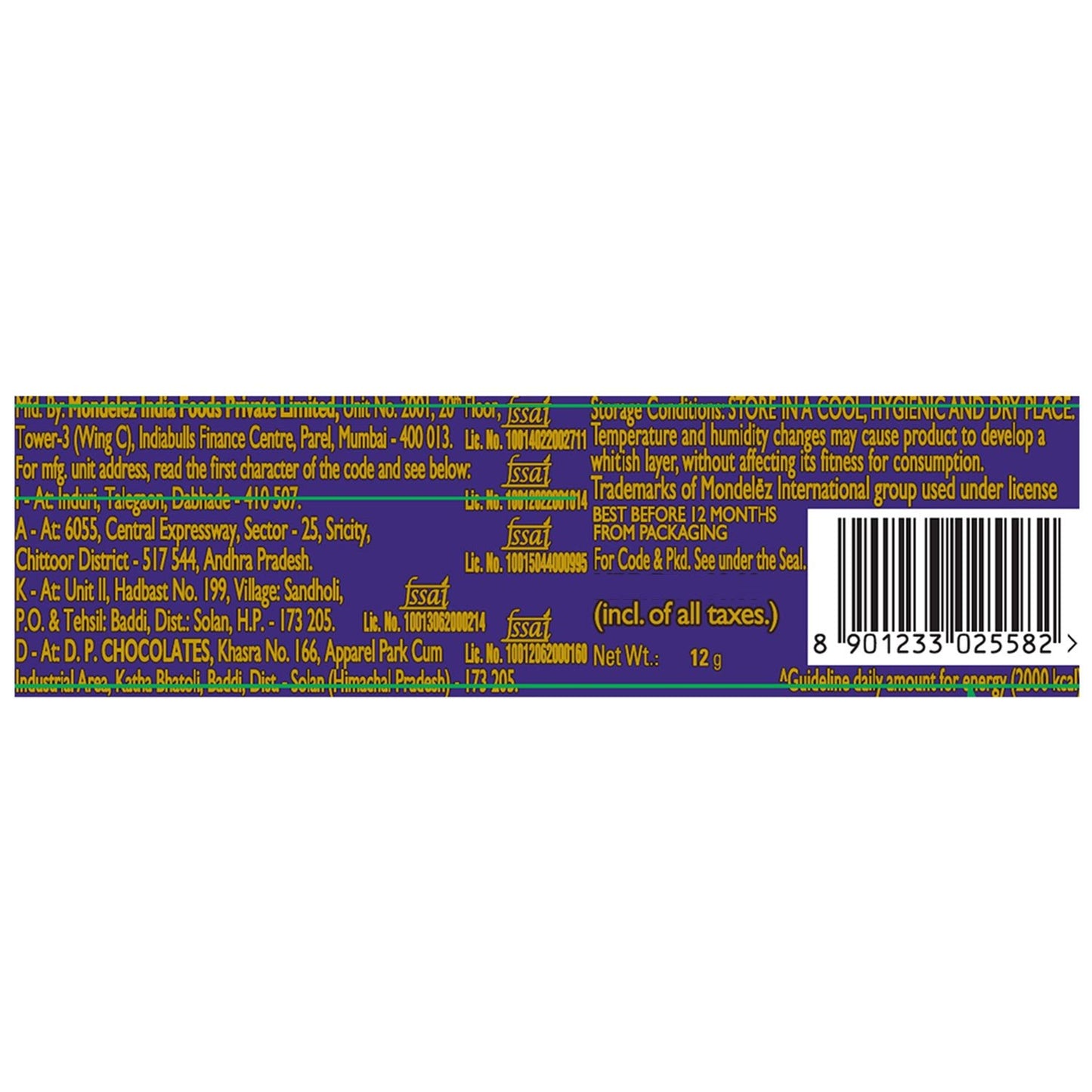 Dairy Milk Chocolate, 12 gm