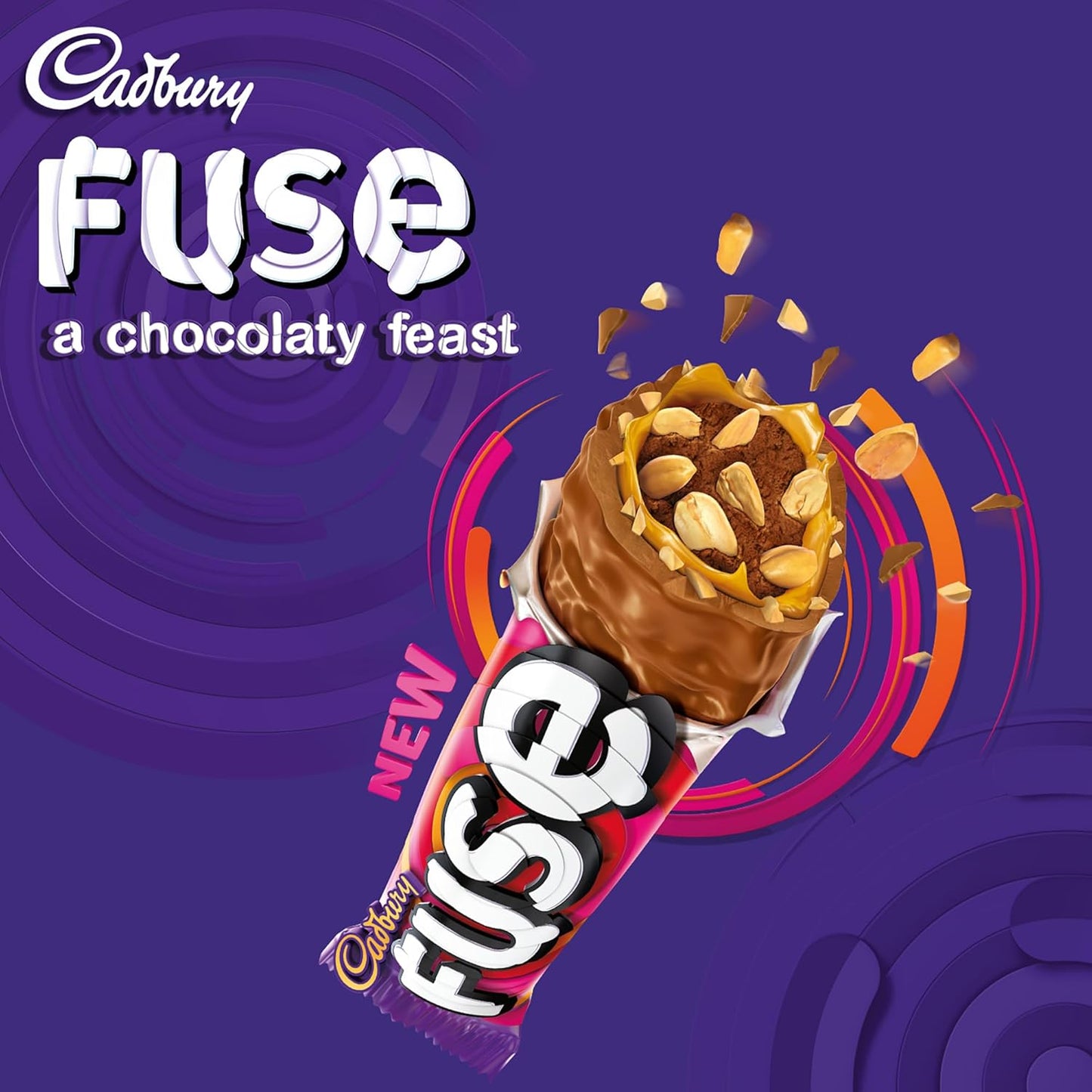 Cadbury Fuse Peanut & Caramel Filled Chocolate Bar, 21 Gram