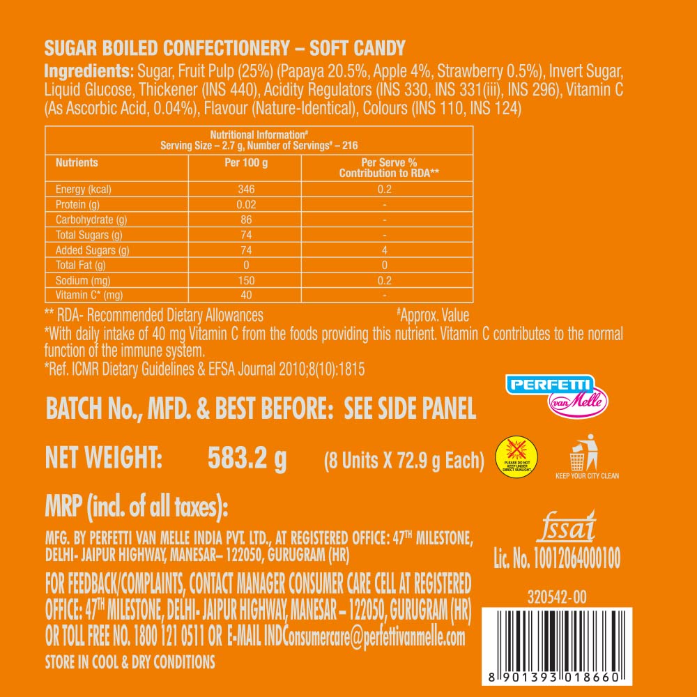 Alpenliebe Juzt Jelly, Orange Flavour Bears Pouch Pack
