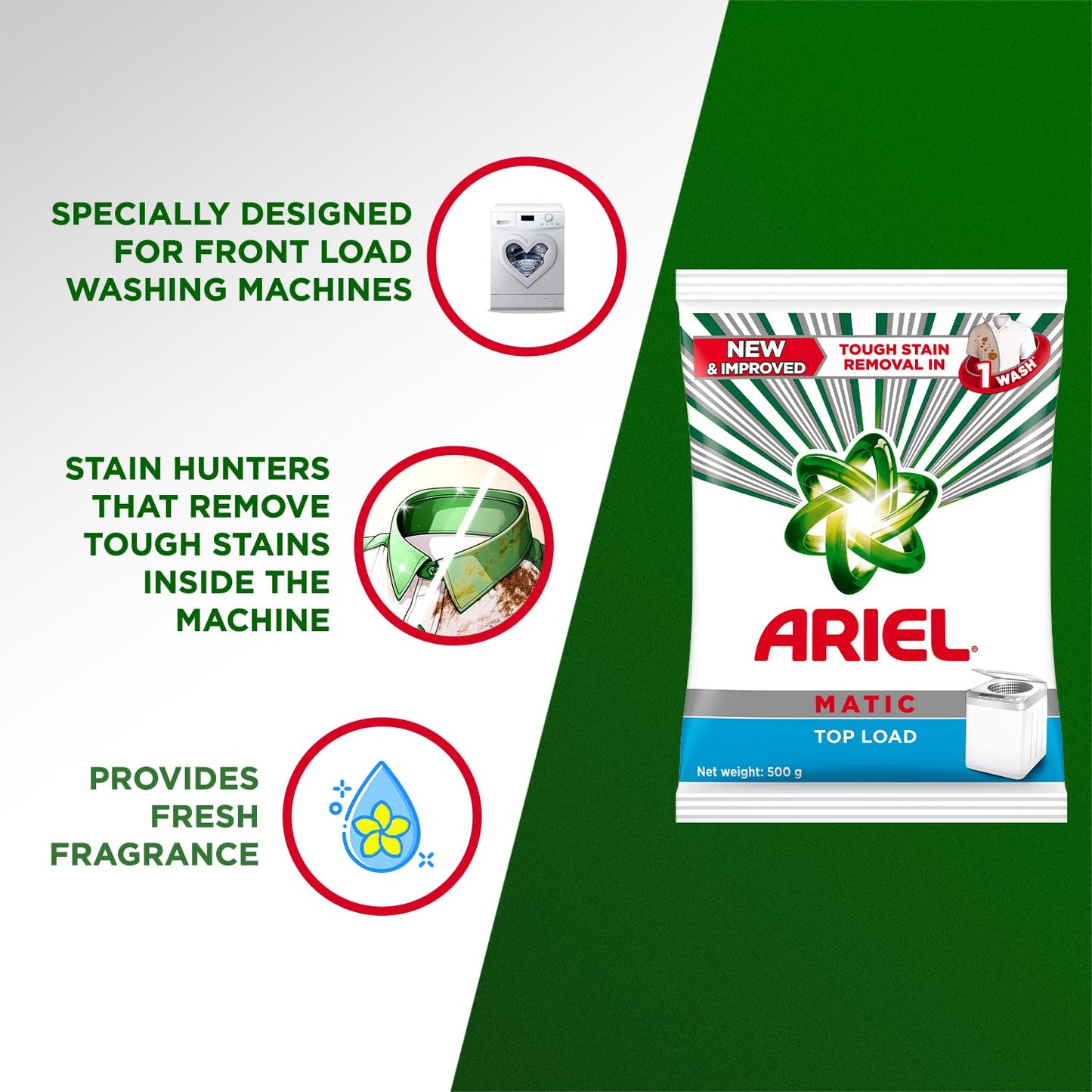ARIEL MATIC TOP LOAD PWD 500G
