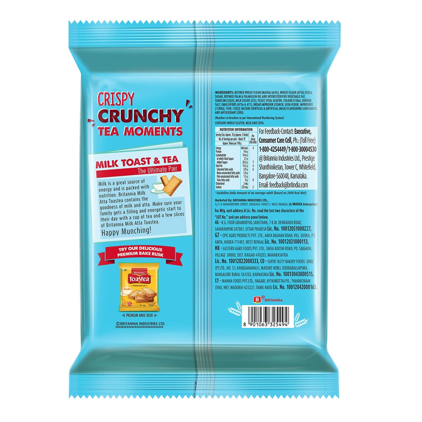 TOASTEA MILK ATTA RUSK 200G