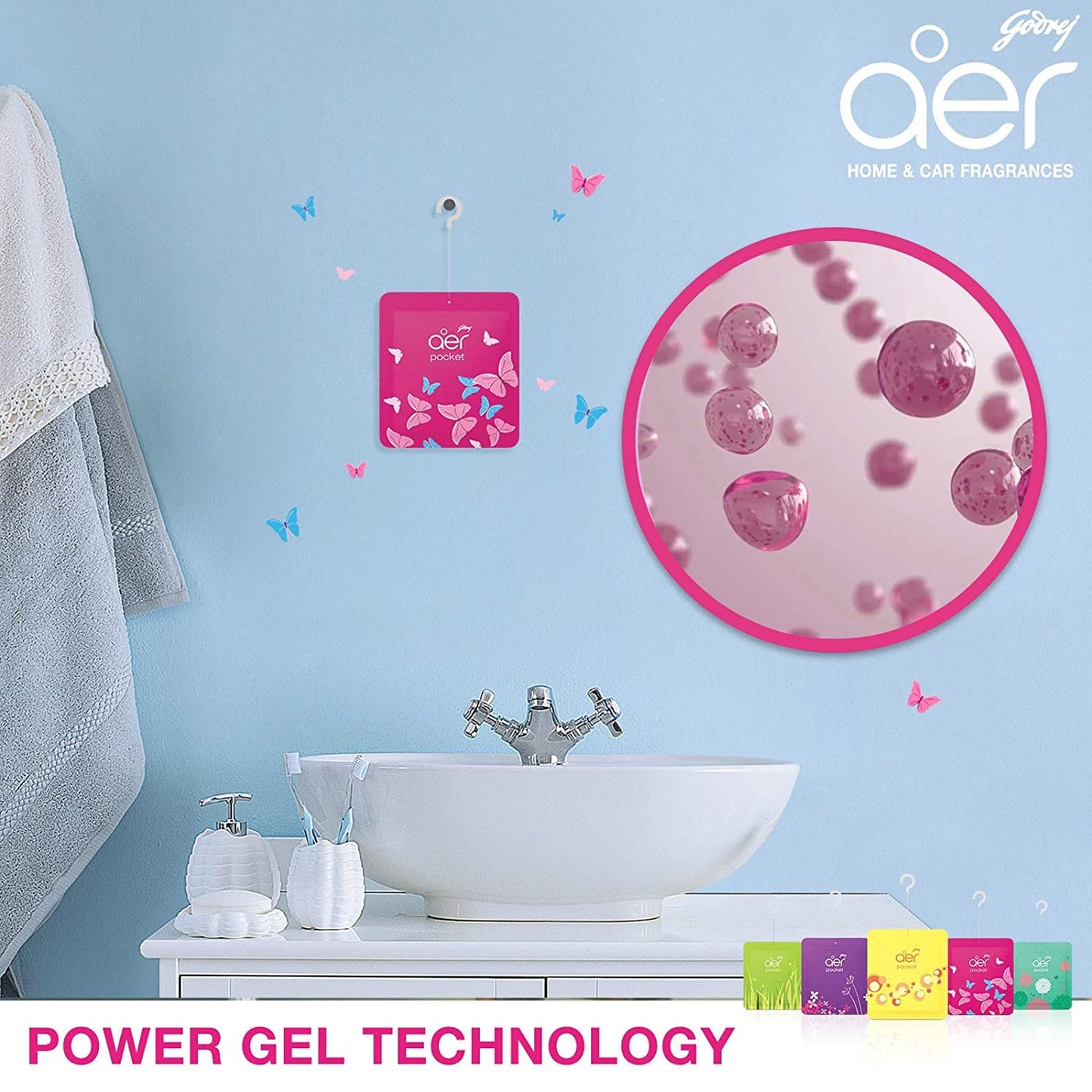 Godrej aer Power Pocket Bathroom Freshener Berry Rush