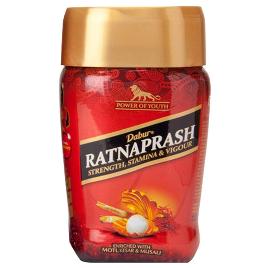 Dabur Ratnaprash Chyawanprash - 450 Gm, For All Seasons, A Complete Family Health Tonic, Red