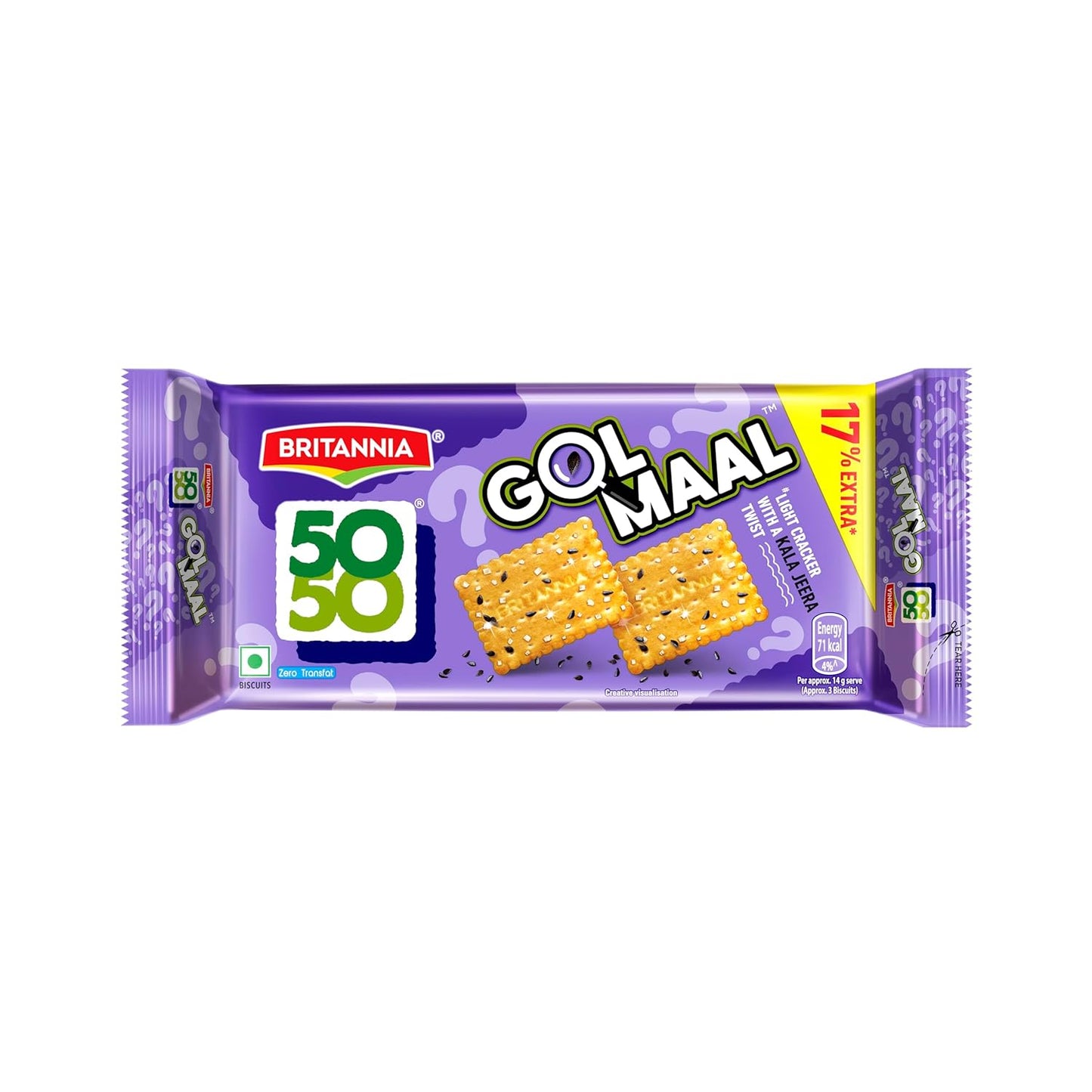Britannia 50-50 Golmaal Light Crackers with Kaala Jeera Biscuits, 200g