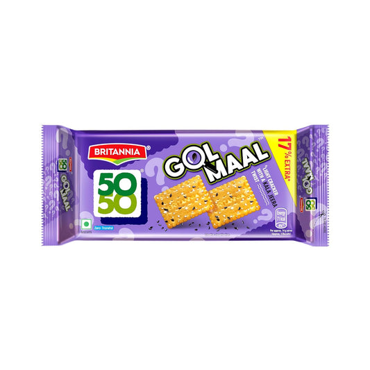 Britannia 50-50 Golmaal Light Crackers with Kaala Jeera Biscuits, 200g