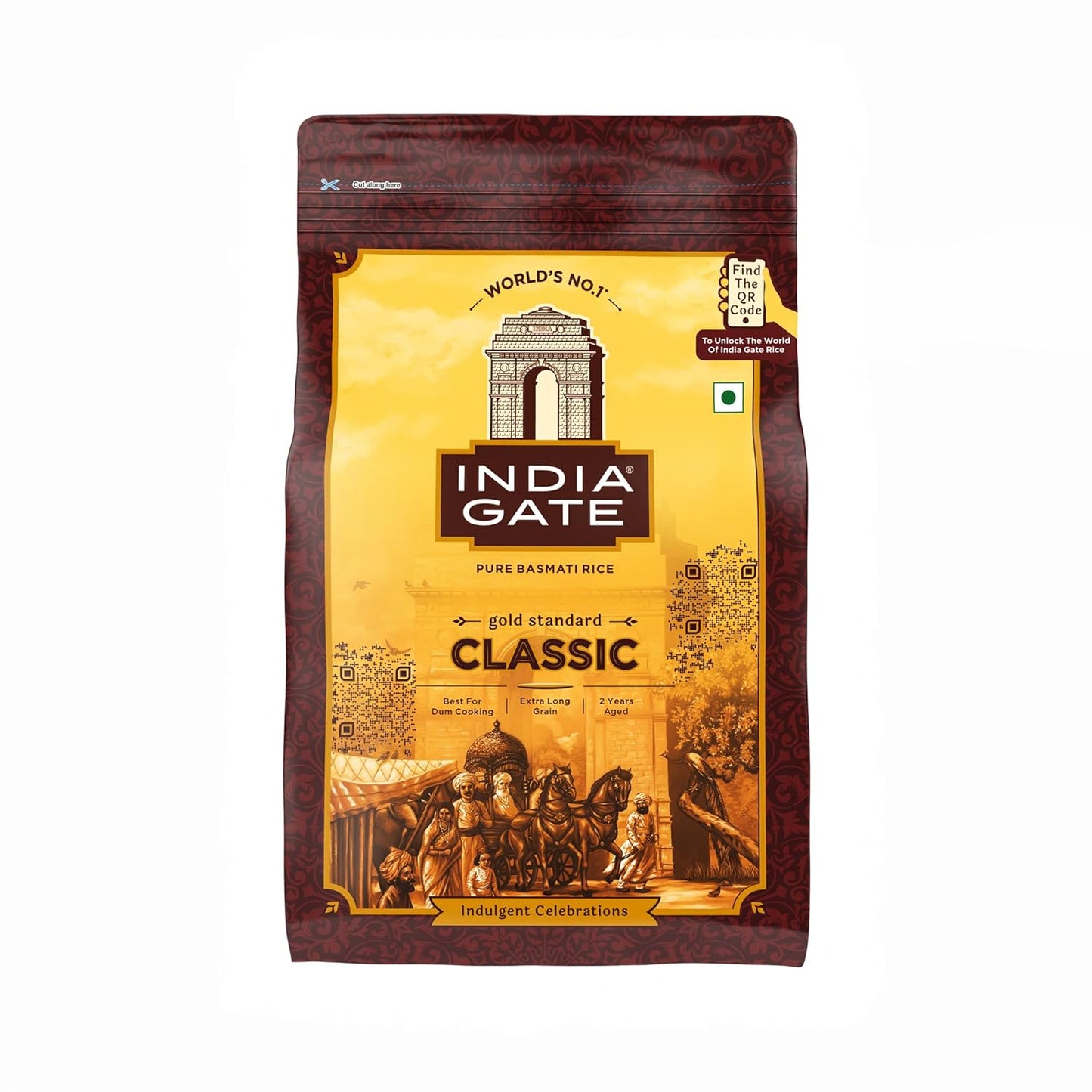 India Gate Basmati Rice Pouch, Classic, 1kg