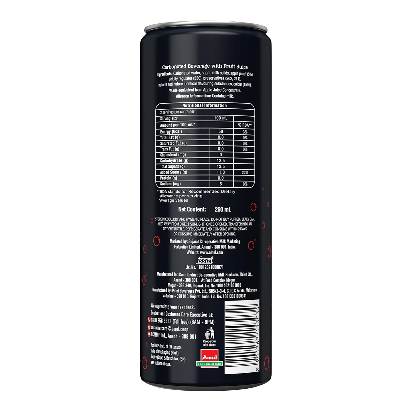 AMUL TRU COLA SELTZER 250ML