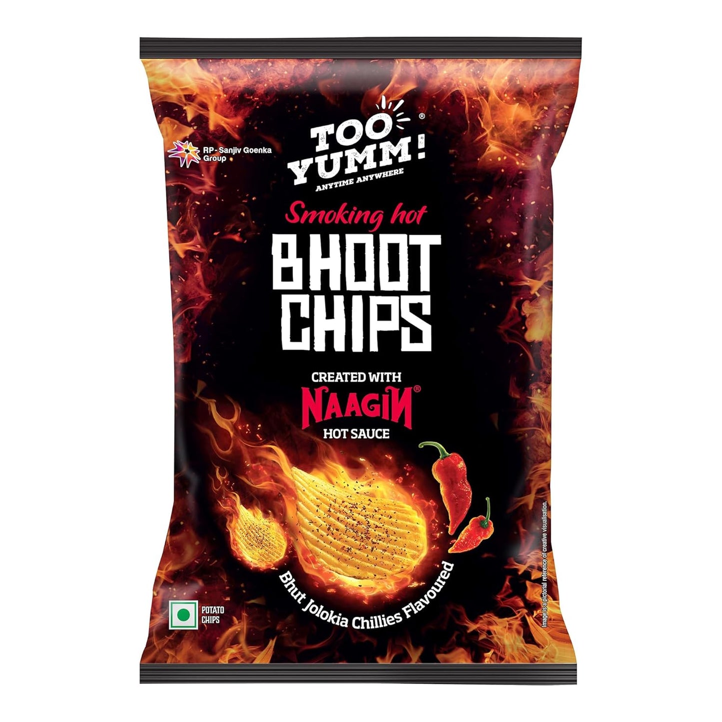 Too Yumm! Bhoot Chips | Created With Naagin Hot Sauce | Tasty & Spicy | Bhut Jolokia Chillies | Potato Chips