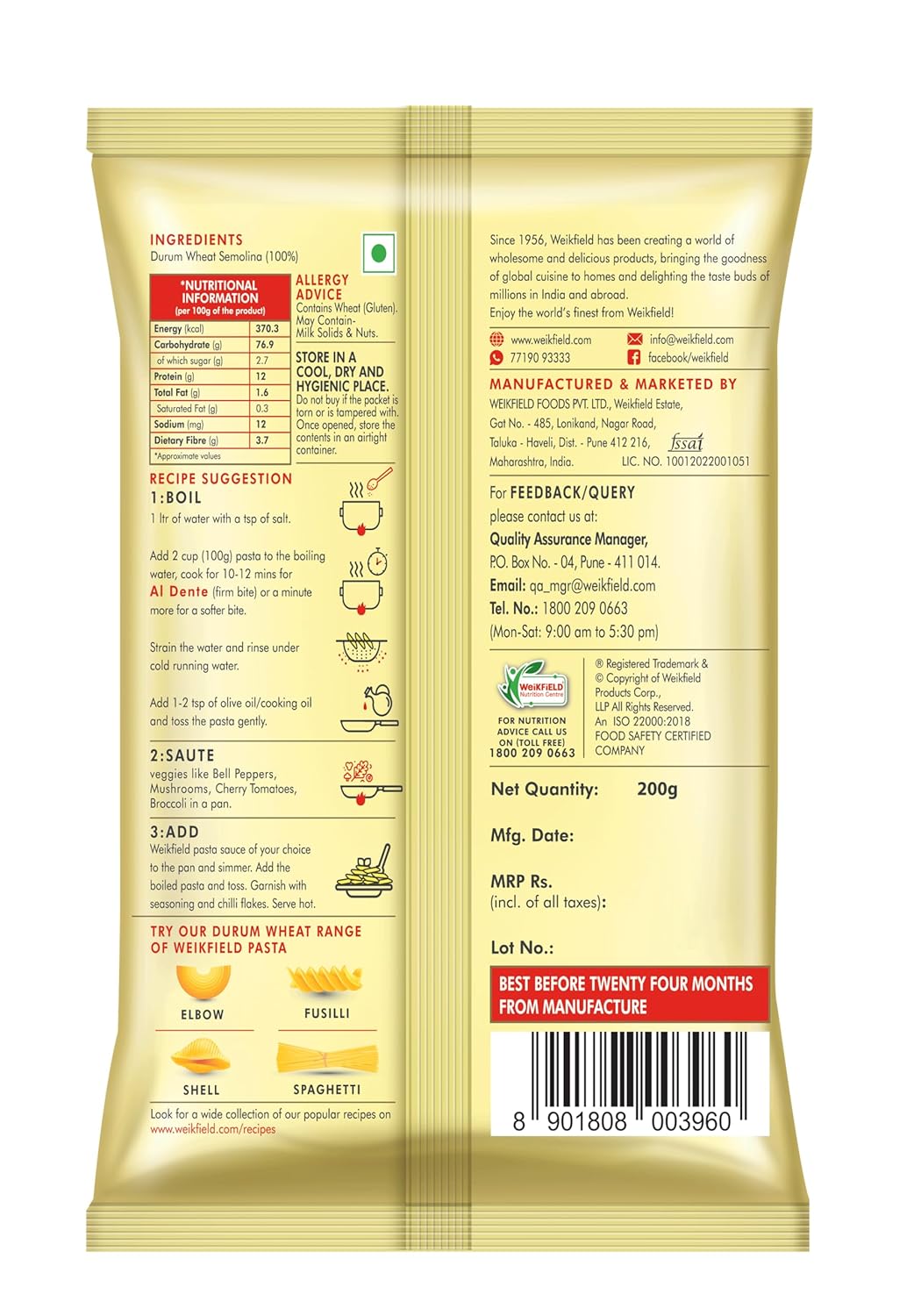 WEIKFIELD Pasta penne  200g