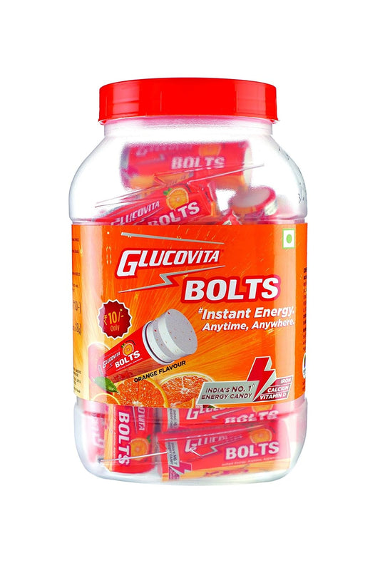 Glucovita Orange Bolts Jar, Energy Candy,