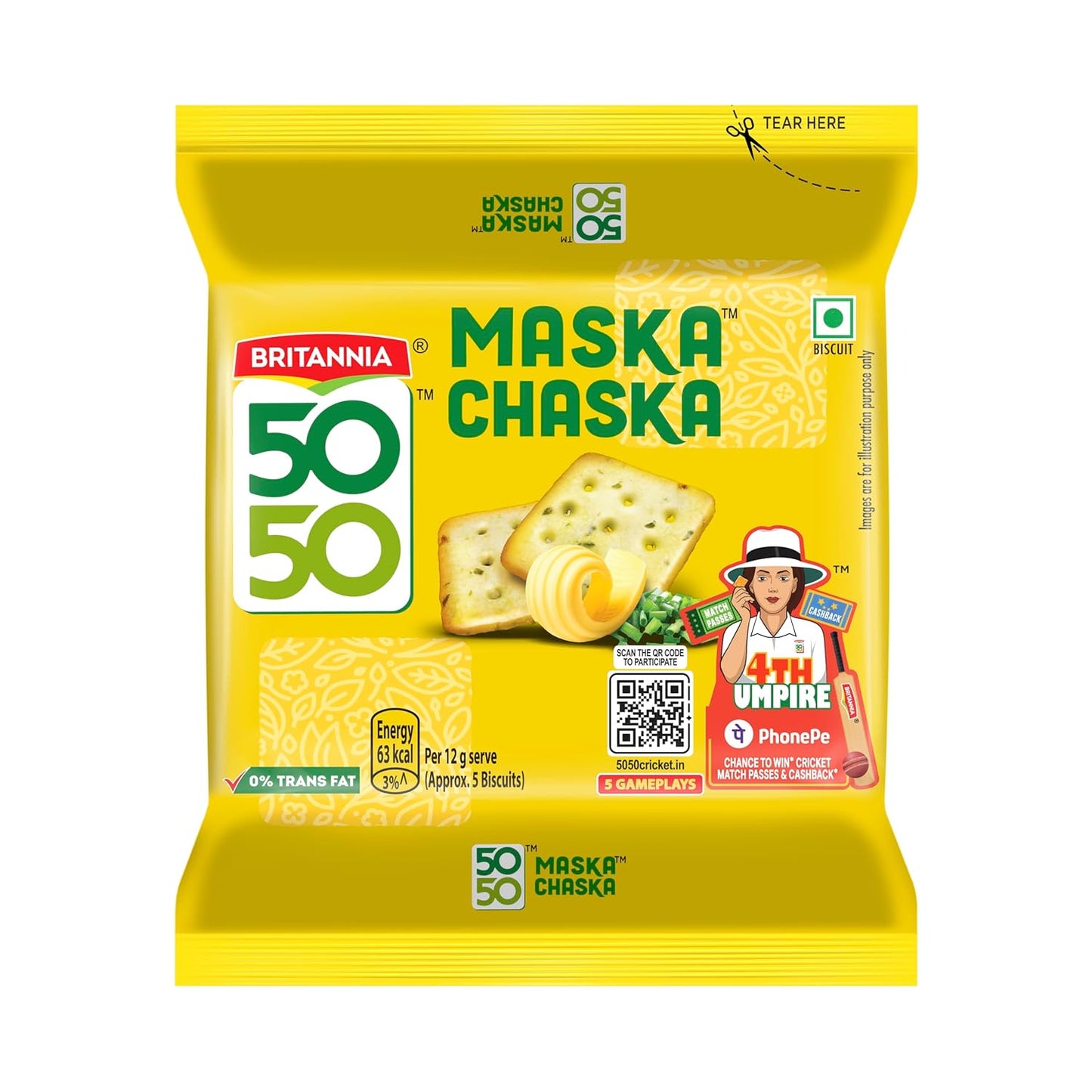 Britannia 50-50 Maska Chaska Biscuits 40.5 g