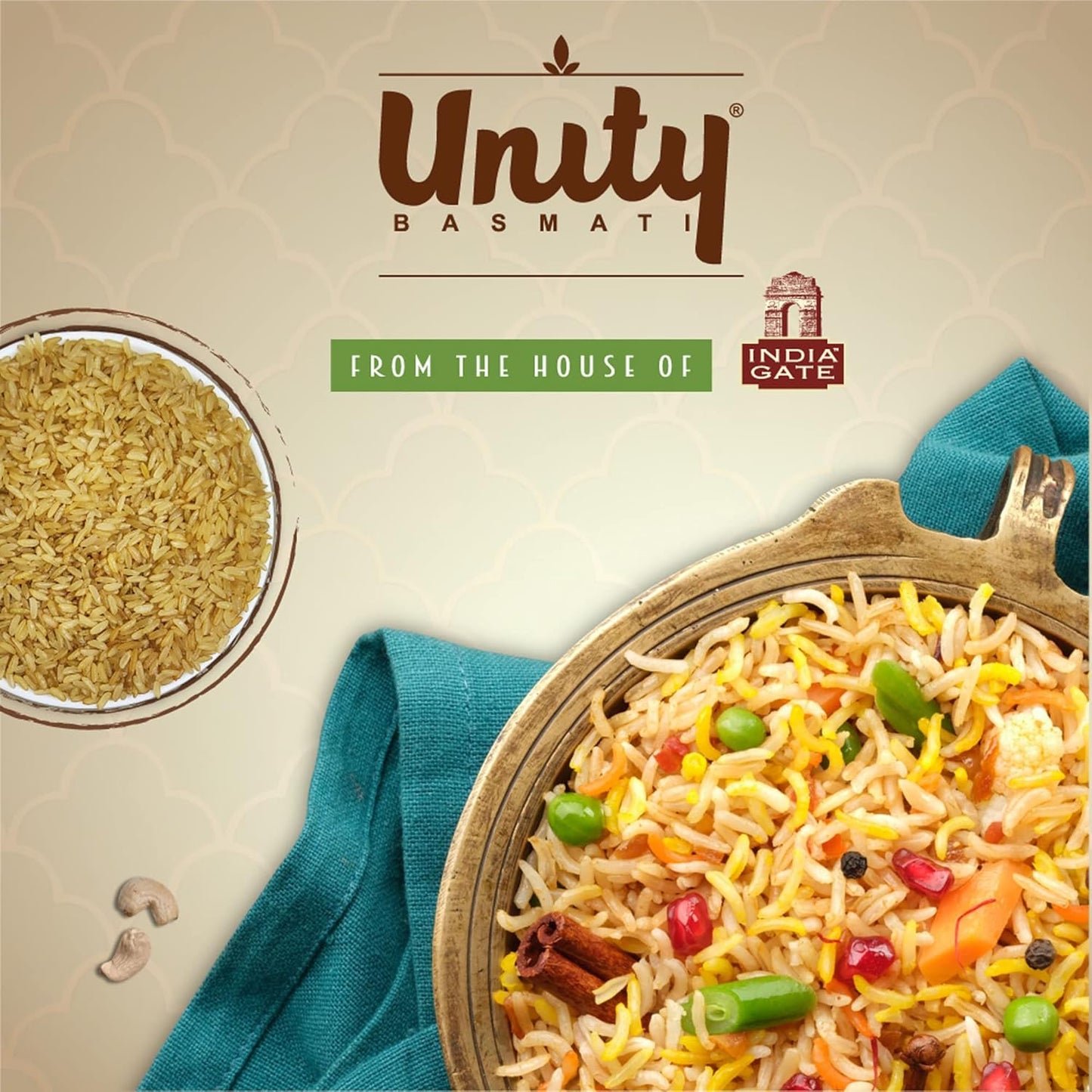 India Gate Unity Whole Grain Brown Rice - From The House Of India Gate - 1kg
