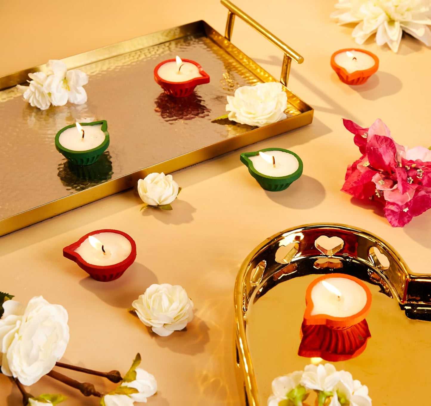 Amazon Brand - Solimo Wax Diya Candle | Unscented | Smokeless | No Residue