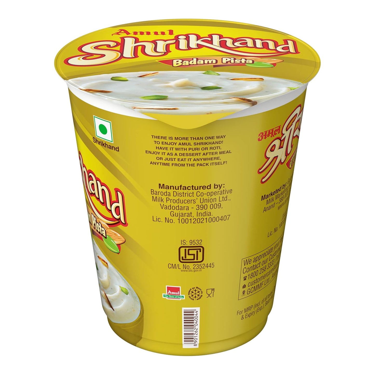 Amul Shrikhand Badam Pista, 500 g Box