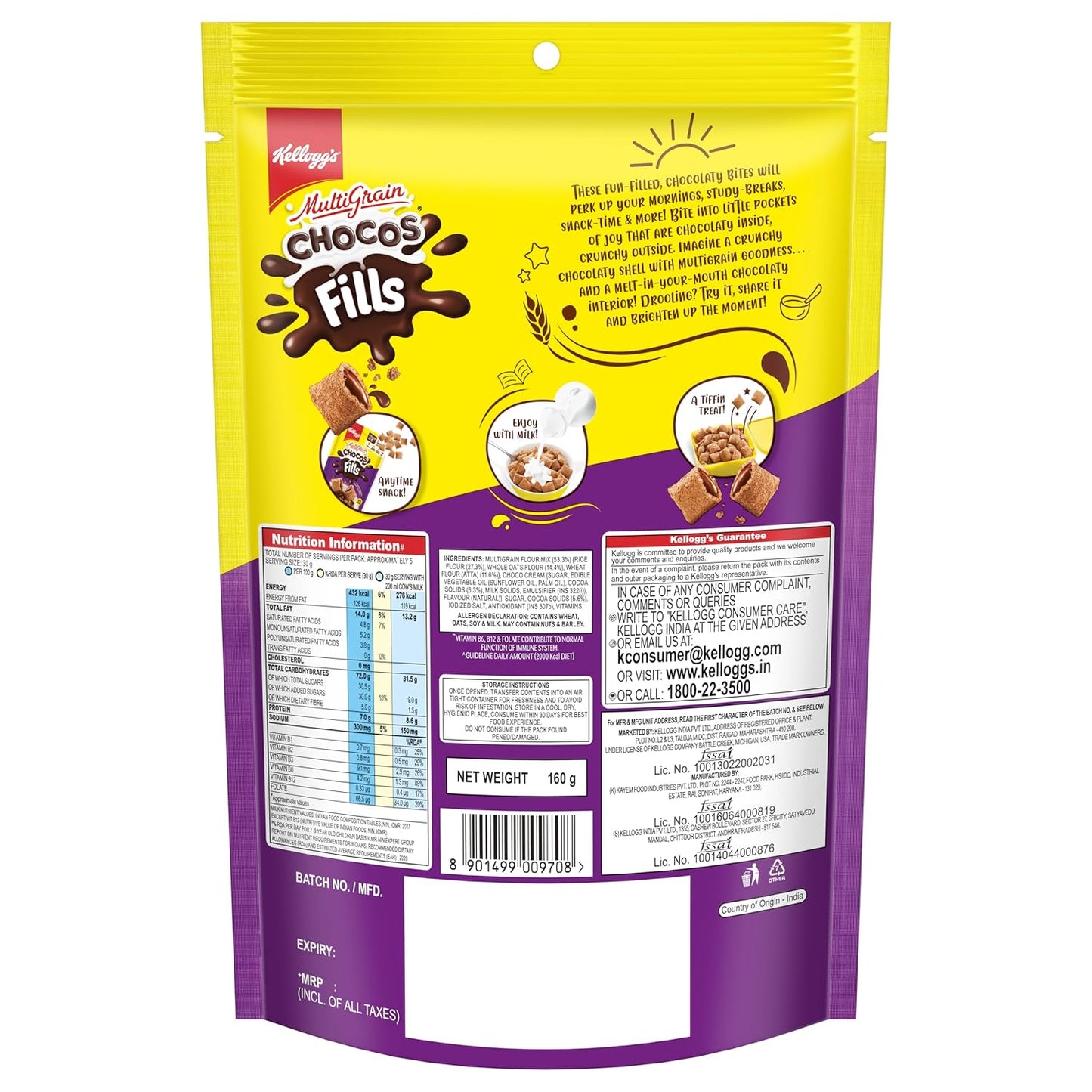 KELLOGGS  CHOCOS FILLS 160G