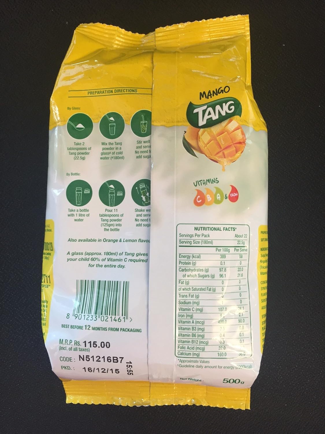 TANG MANGO POUCH 500G