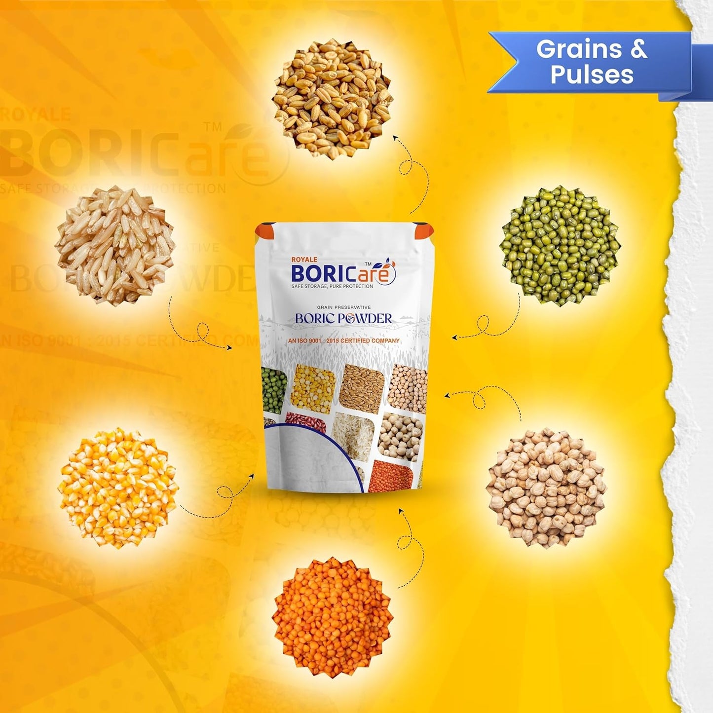 BORICare Boric Acid Powder, 100g - Multipurpose Boric Acid Powder, 99.5% Pure Boric Acid Powder, For Grain Preservation, Rice, Pulse Preservation, Carrom Board Powder & Cockroach Repellent, Pack of 1
