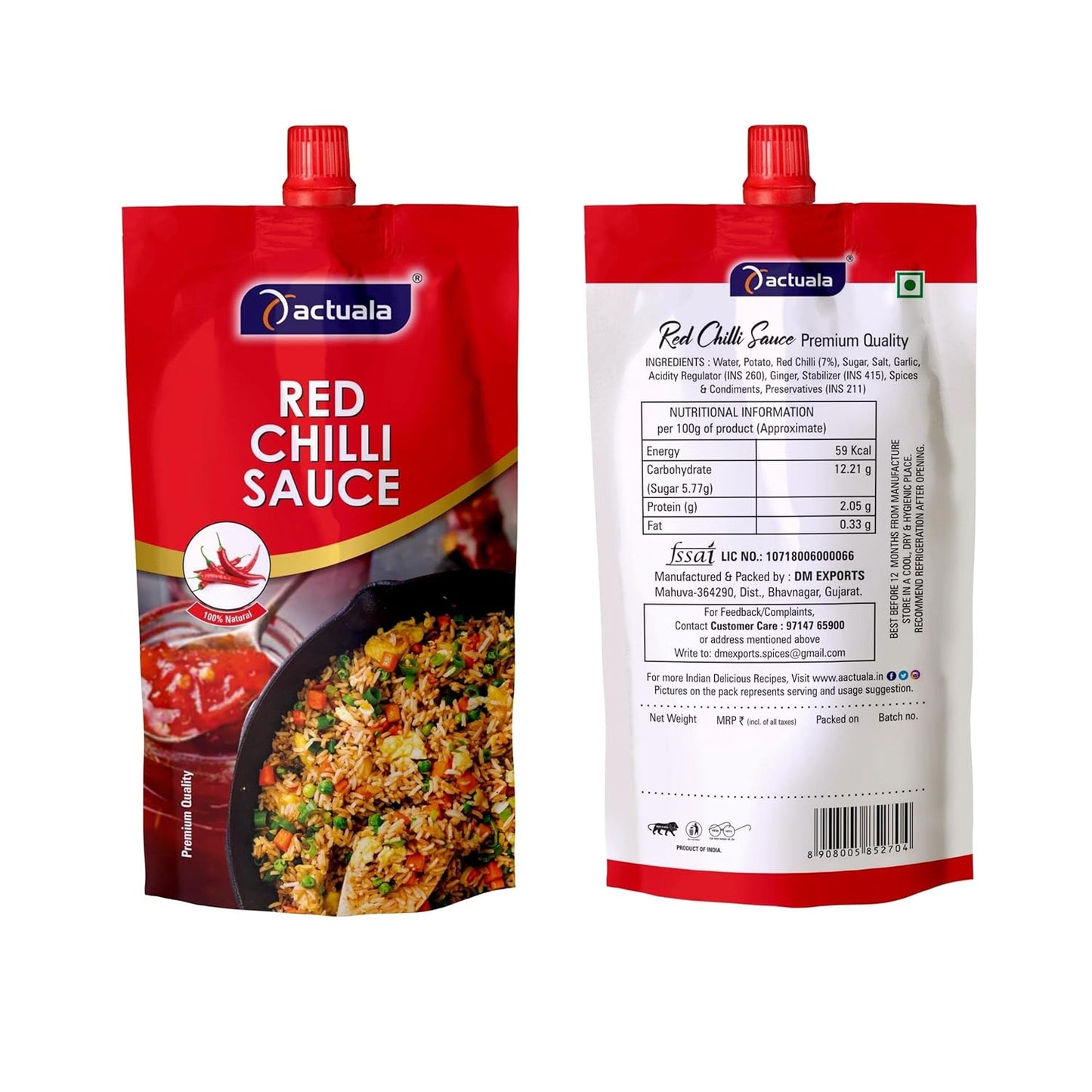 AACTUALA Red Chilli Sauce | 100% Natural | No Preservatives (80g)