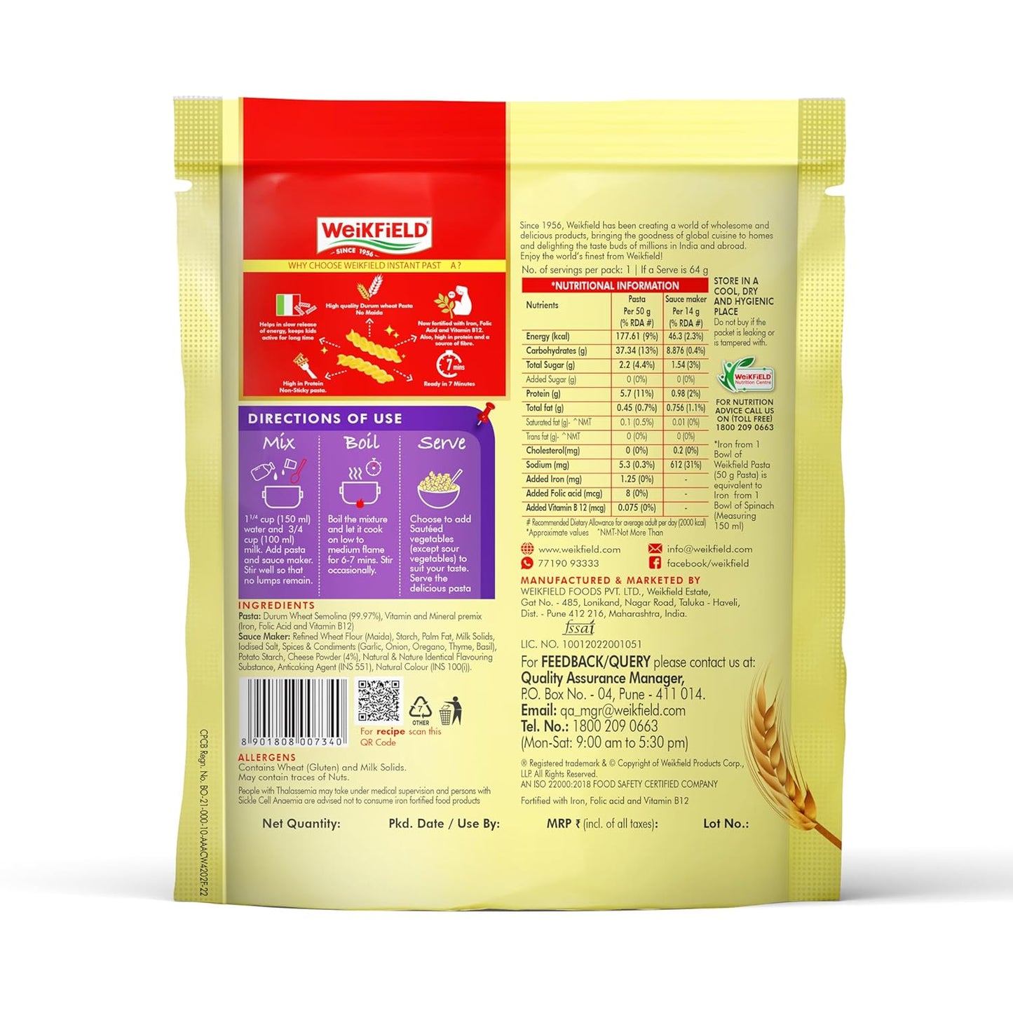 WEKFD INSTANT PASTA CHEEZY CREAMY 64G