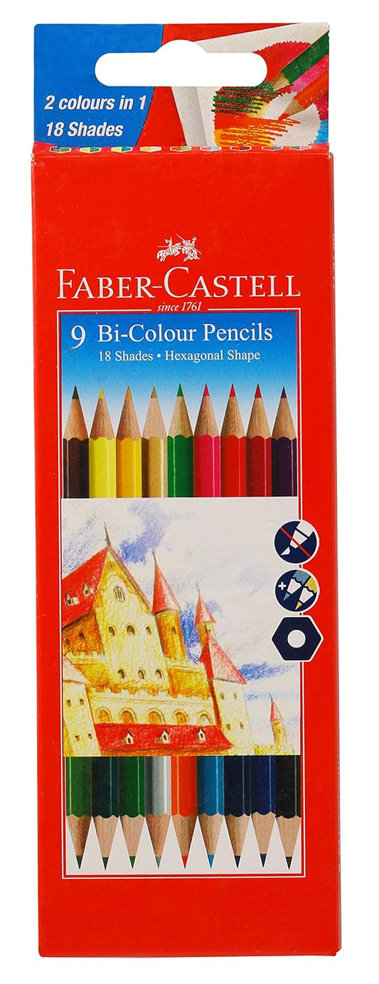 FABER -CASTELL 9 BI COLOUR PENCILS