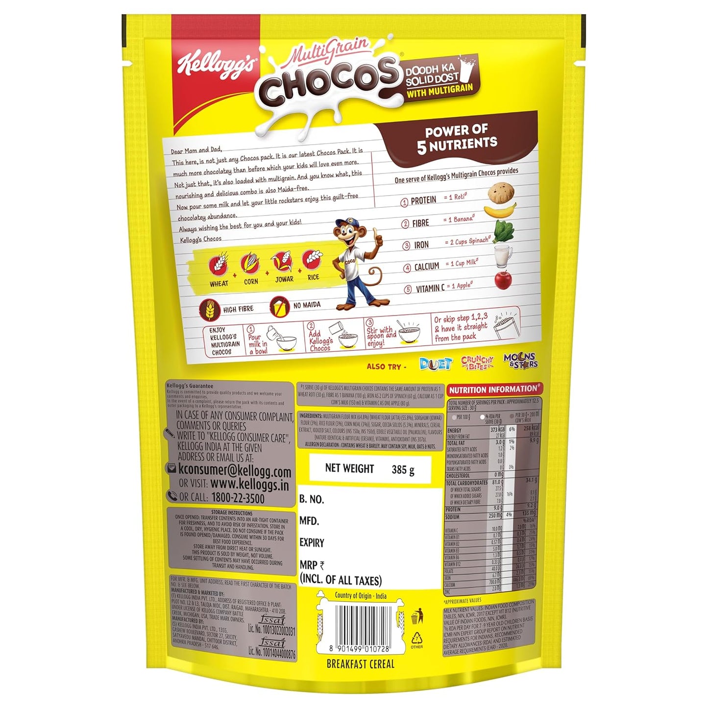KELLOGGS CHOCOS 443G
