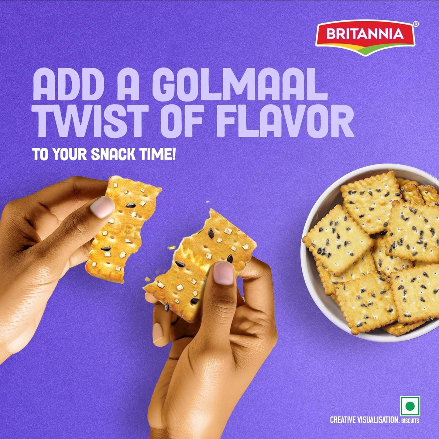 Britannia 50-50 Golmaal Light Crackers with Kaala Jeera Biscuits, 200g