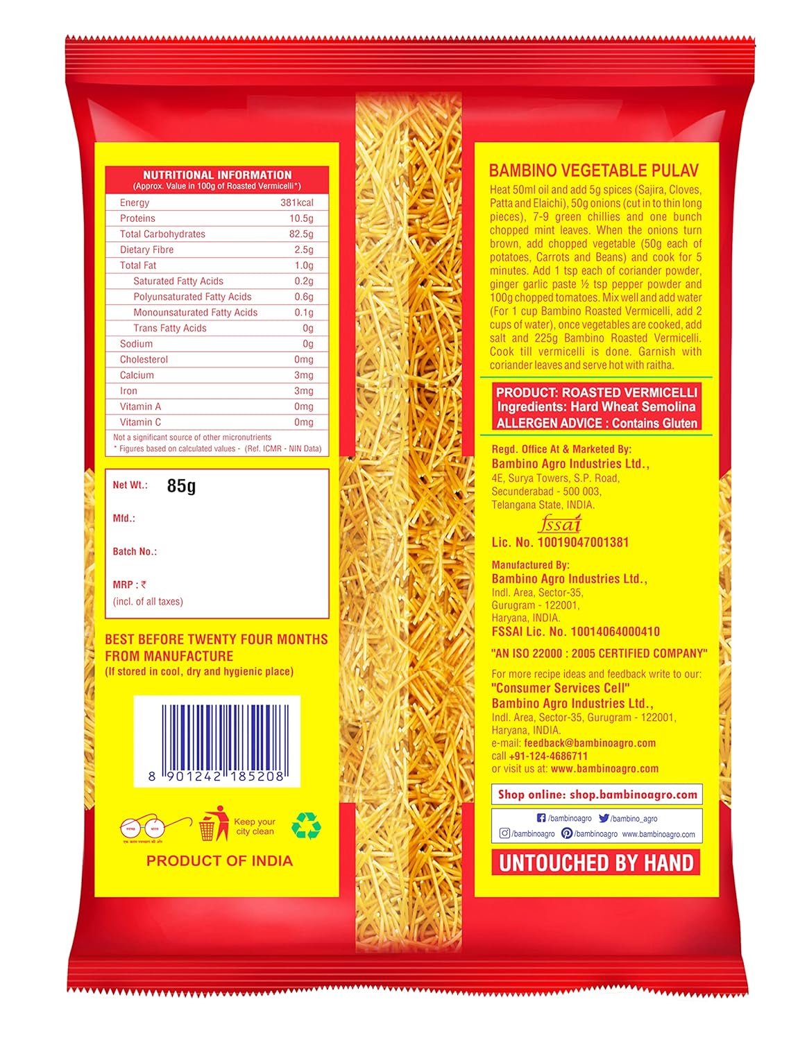 BAMBINO VERMICELLI 85G