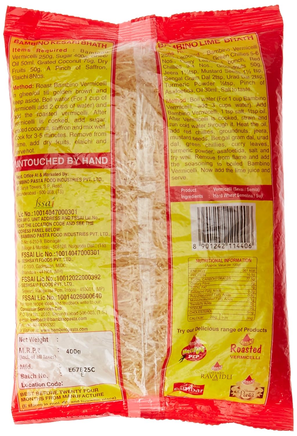 BAMBINO-VERMICELLI CUT 400GM