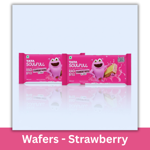 TATA SOULFULL RAGI BITES STRAWBERRY WAFER-50G 1+1