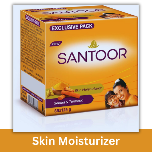 SANTOOR SKIN MOISTURISING SANDAL & TURMERIC 8*125G