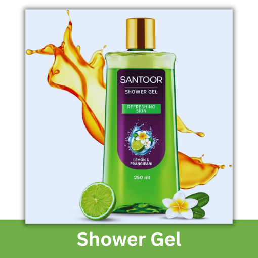 SANTOOR SANDALWOOD LEMON & FRANGIPANI SHOWER GEL 250ML