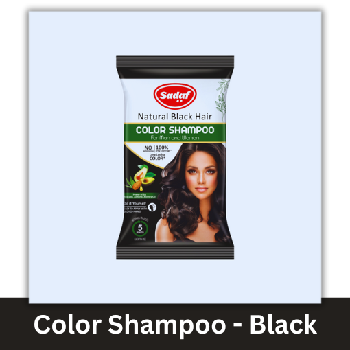 SADAF NATURAL BLACK HAIR COLOR SHAMPOO 15ML