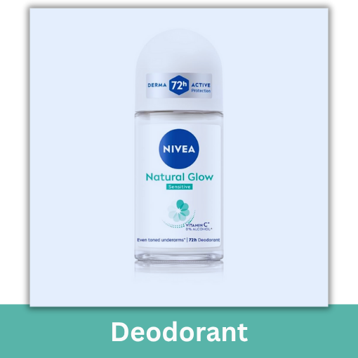 NIVEA NATURAL GLOW SENSITIVE ROLL ON 25ML