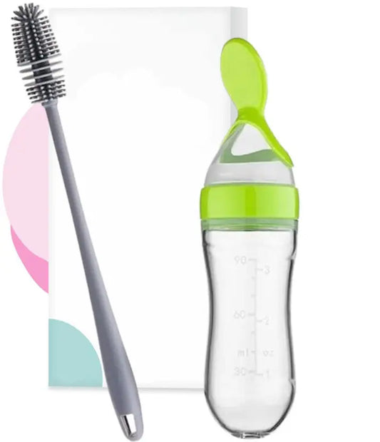 Millionminds Bottle Cleaning Brush And Feeding Bottle With Spoon 90ML