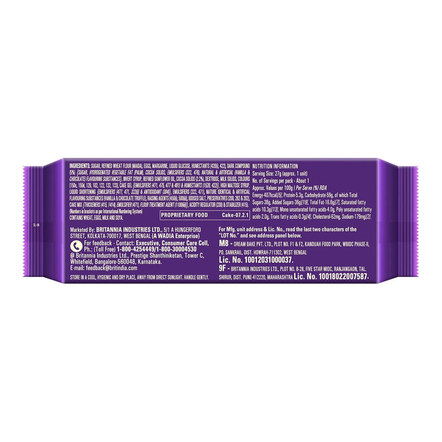 Britannia Cake Roll Yo! Triple Chocolate Swiss Roll 27g