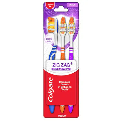 Colgate Zig Zag (Medium) Toothbrush (Pack of 3)