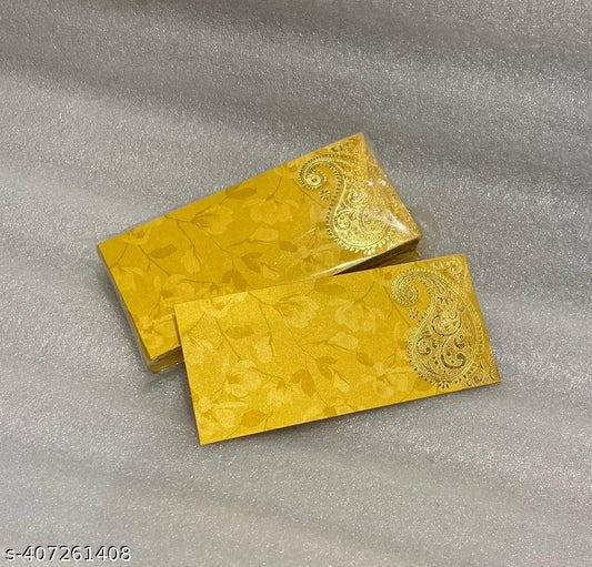 Golden Gift Envelopes for Weddings, Birthdays, Baby Shower, Anniversary (Pack of 25)