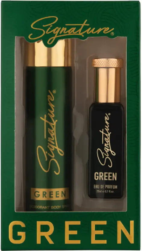 SIGNATURE Green Perfume 20ML & Green Deodorant 70ML |Floral Amber | Festival Gift Pack