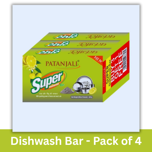 PATANJALI SUPER DISHWASH BAR PACK OF 4