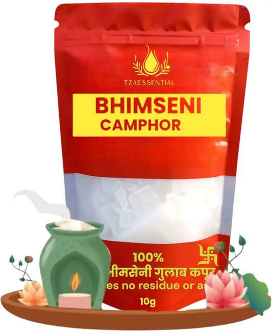 Tzaessential Original Bhimseni Kapoor, Pure Bhimseni Camphor 10g