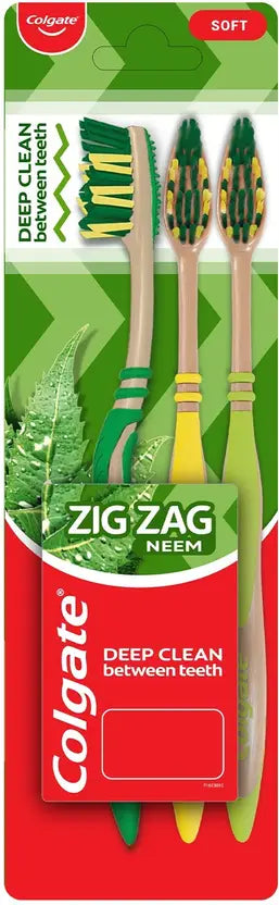 Colgate ZigZag Neem Soft Toothbrush  (Pack of 3)