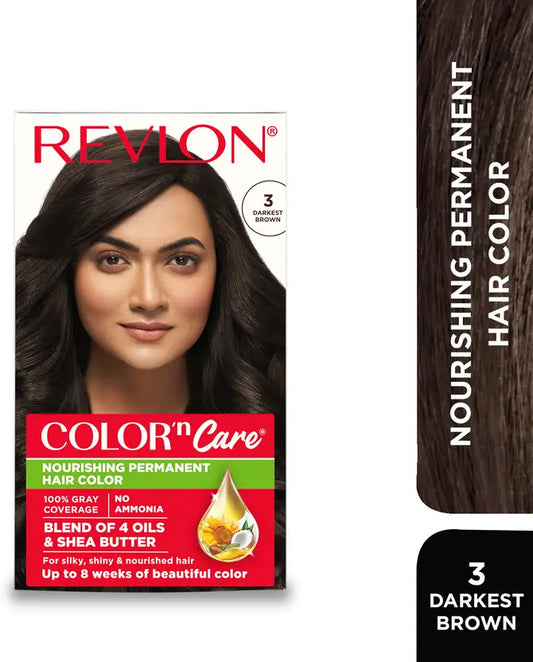 Revlon Color N Care Permanent Hair Color Cream , 3 Darkest Brown