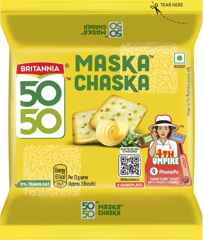 BRITANNIA 50-50 Maska Chaska Salted Biscuit  (105 g)