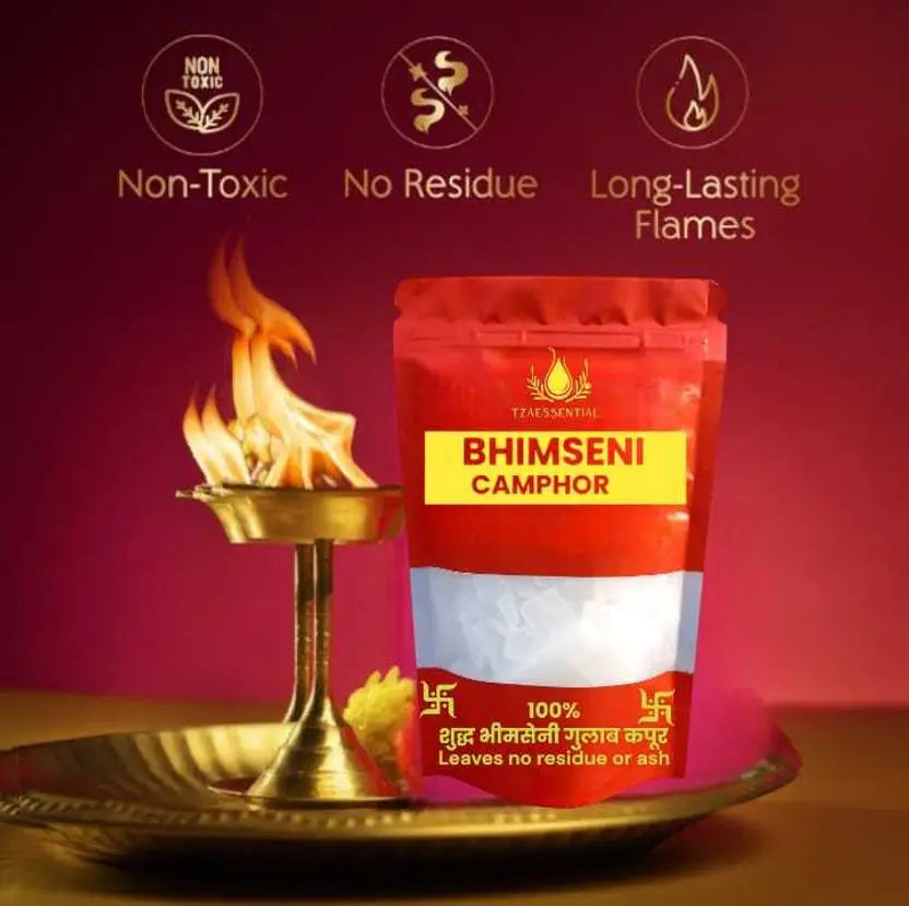 Tzaessential Original Bhimseni Kapoor, Pure Bhimseni Camphor 10g