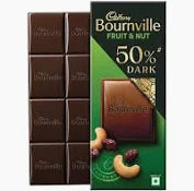 Cadbury Bournville Fruit & Nut 50% Dark Chocolate Bar, 75 g